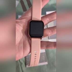 Smartwatch with Soft  Pink Strap And Rose Gold Frame New Condition